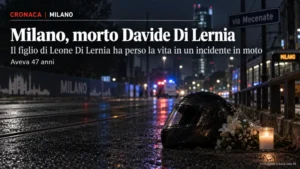 Milano, morto in un incidente Davide Di Lernia: era il figlio di Leone Di Lernia
