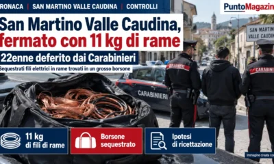 san martino valle caudina fermato con 11 kg di rame
