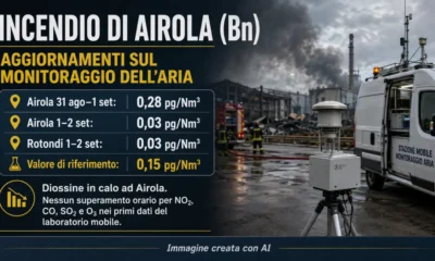 secondo rilievo ARPAC incendio di Airola