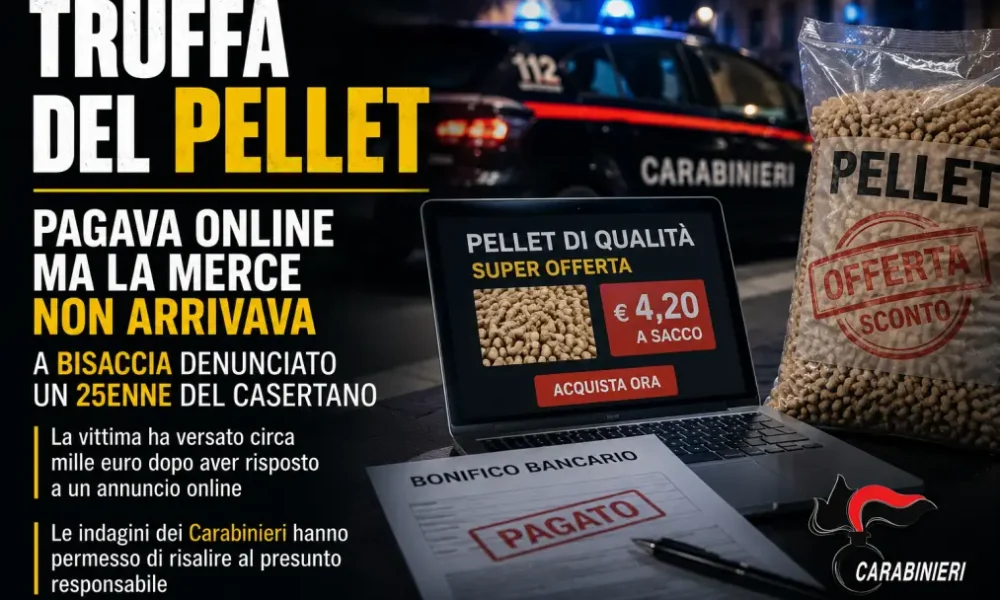 bisaccia pellet scontato online ma la merce non arriva denunciato un 25enne da Puntomagazine.it bisaccia pellet scontato online ma la merce non arriva denunciato un 25enne