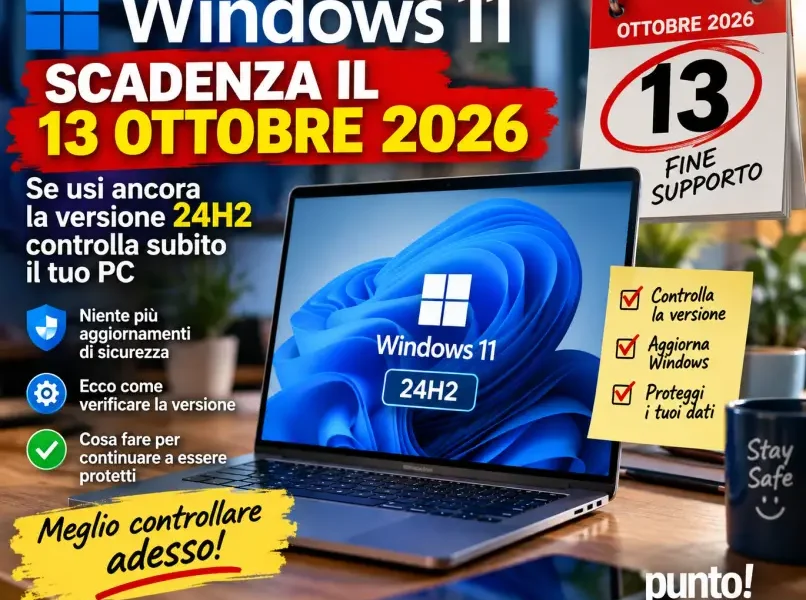 windows 11 scadenza il 13 ottobre cosa deve controllare chi usa ancora la versione 24h2 da Puntomagazine.it windows 11 scadenza il 13 ottobre cosa deve controllare chi usa ancora la versione 24h2